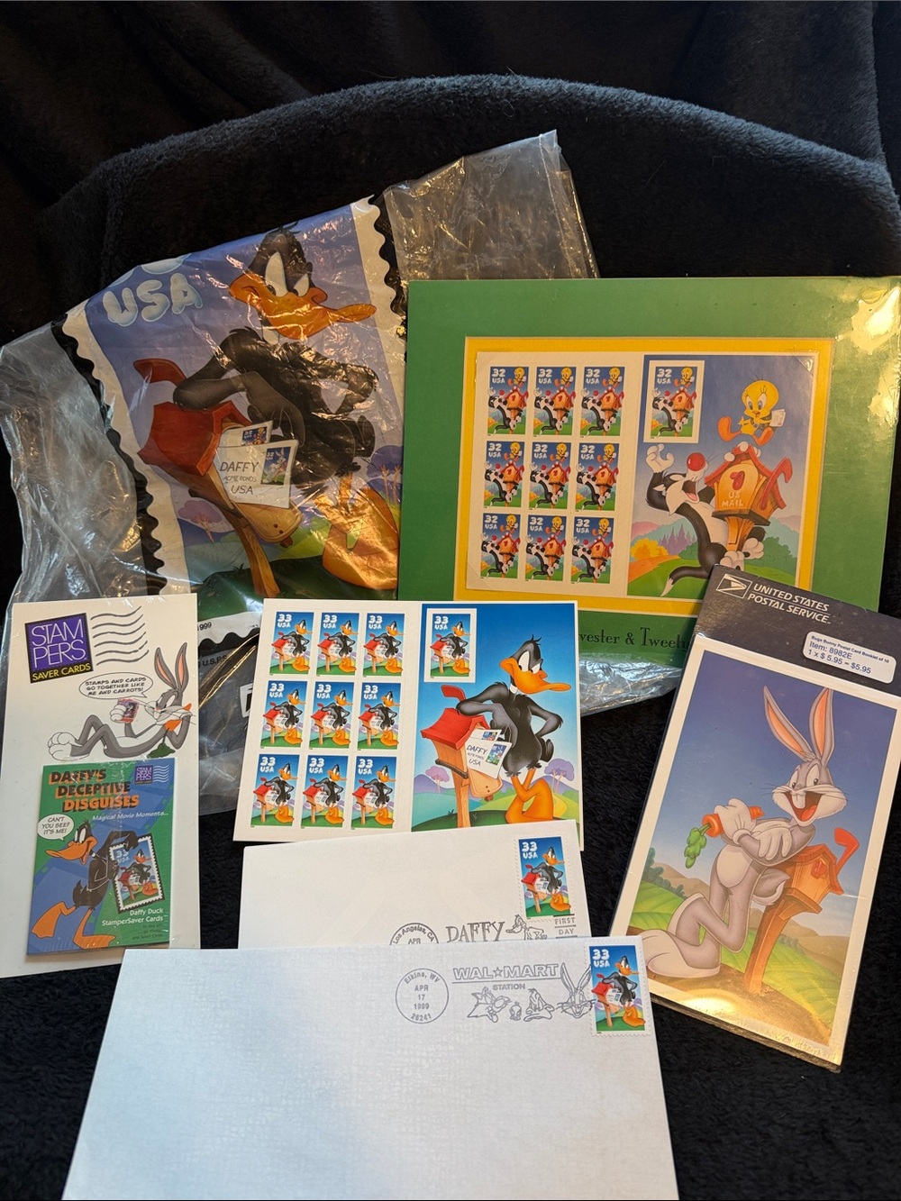 Looney Tunes Daffy Duck & Bugs Bunny Collectible Stamp Sheets USPS
